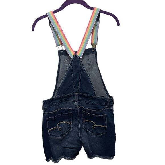 Justice Denim Shortalls with Rainbow Straps - Picture 9 of 10
